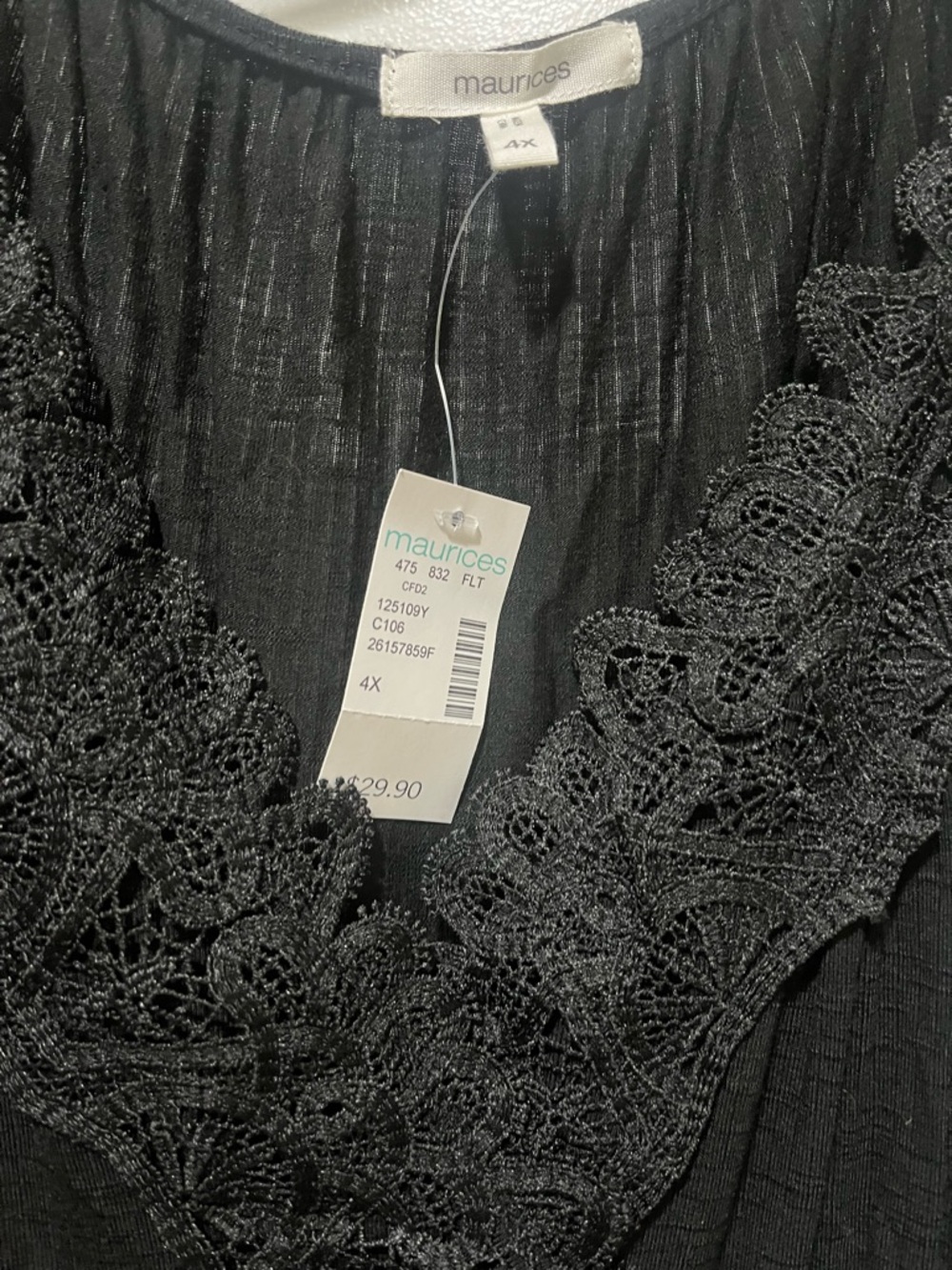 Maurices Black Lace-Trim Sleeveless Top